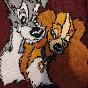 Disney Lady And The Tramp Maroon Knit Sweater with Red Tag